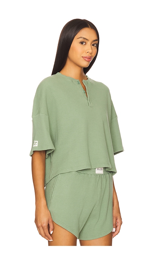 Eleven Eleven Waffle Top In Green