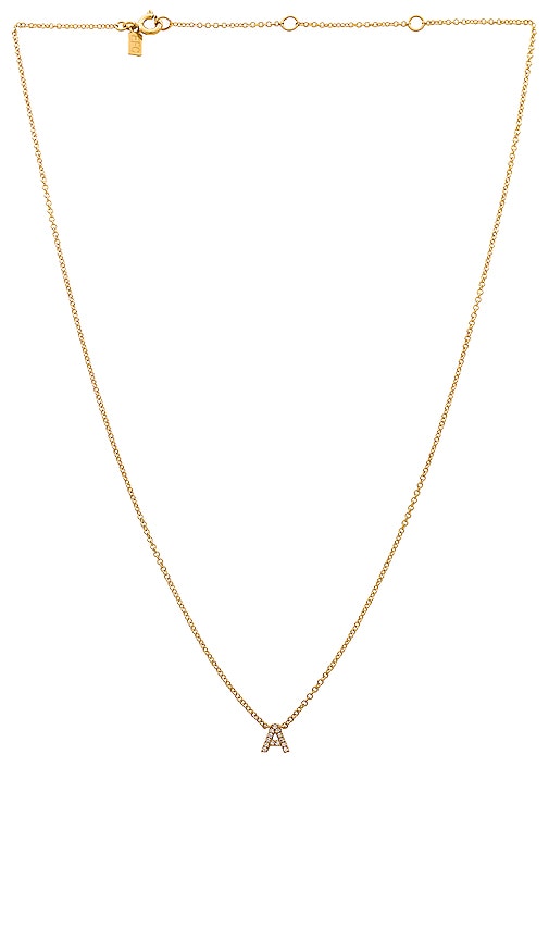Diamond Initial Necklace in Metallic Gold. - size M (also in A, K, S)
