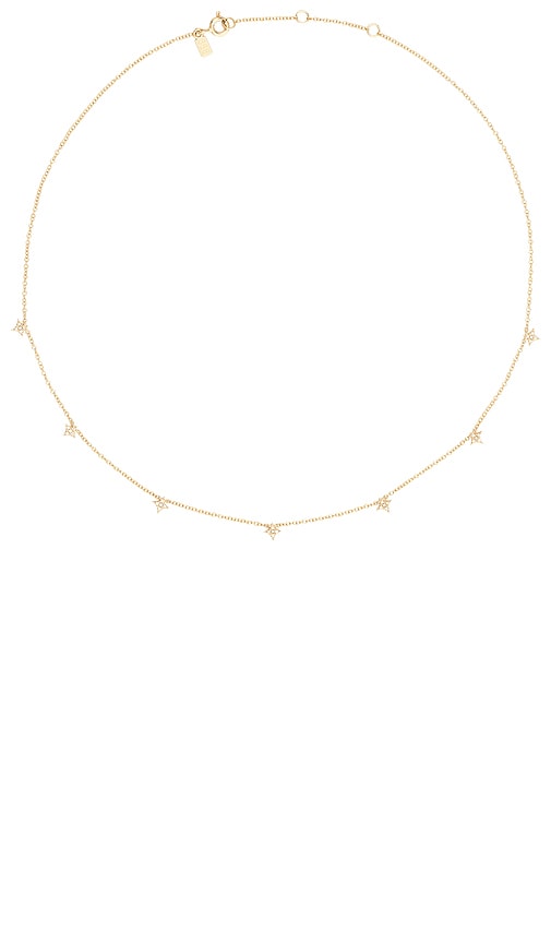 Shop Ef Collection 7 Diamond Sparkle Necklace In Metallic Gold