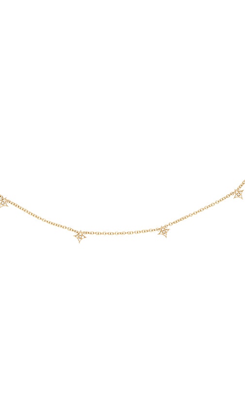 Shop Ef Collection 7 Diamond Sparkle Necklace In Metallic Gold