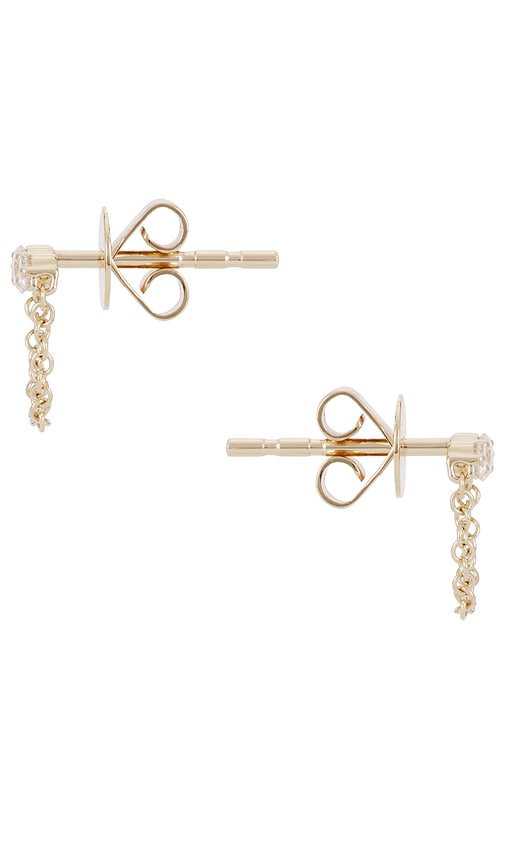 Shop Ef Collection Graduated Diamond Bar Chain Stud Earring In 옐로우 골드