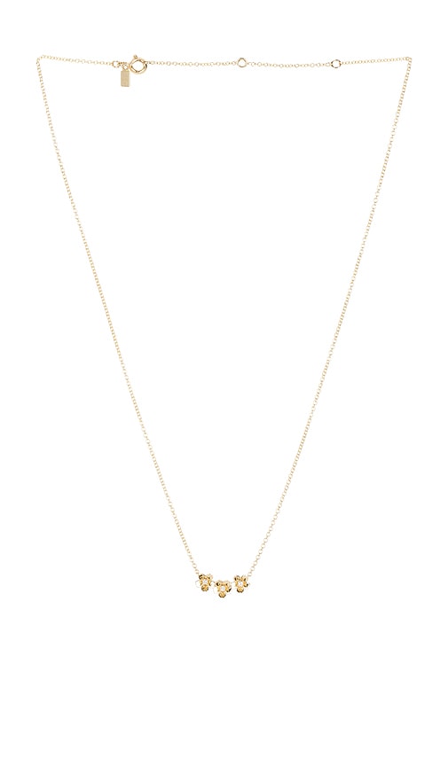 Mini Cherry Blossom Necklace in Metallic Gold.