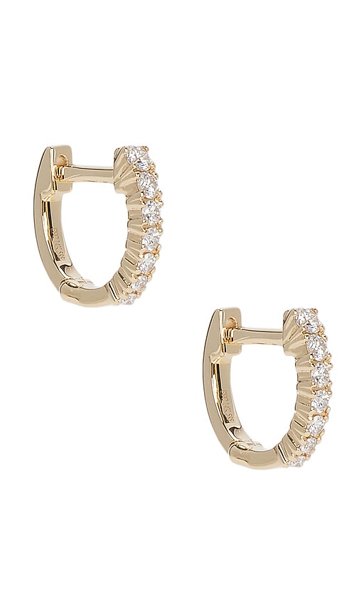 Ef Collection Full Cut Diamond Arc Mini Huggie Earring In Gold
