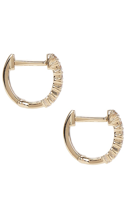 Ef Collection Full Cut Diamond Arc Mini Huggie Earring In Gold