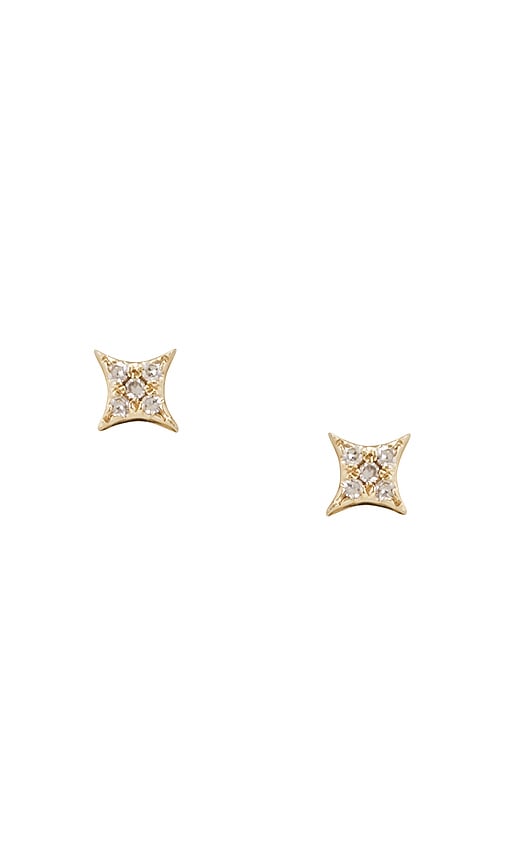 Diamond Sparkle Stud Earring in Metallic Gold.