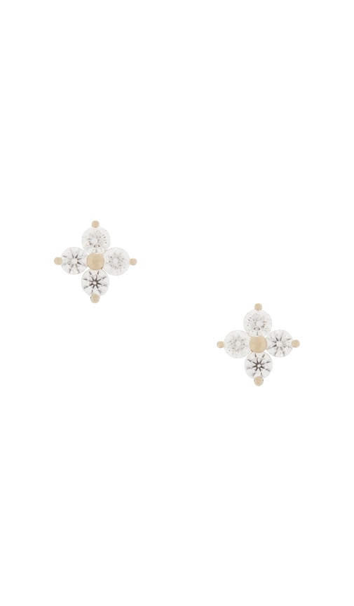 EF COLLECTION Diamond Fleur Stud Earring