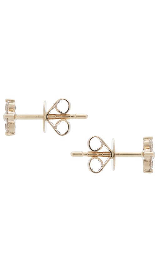 Ef Collection Diamond Fleur Stud Earring In Pink