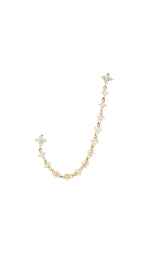 EF COLLECTION Diamond Fleur Double Stud Earring