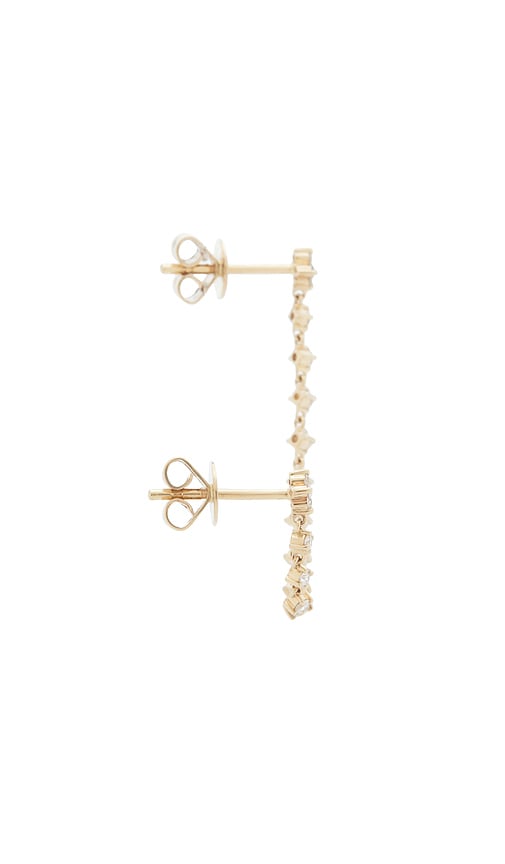 Ef Collection Diamond Fleur Double Stud Earring In Orange