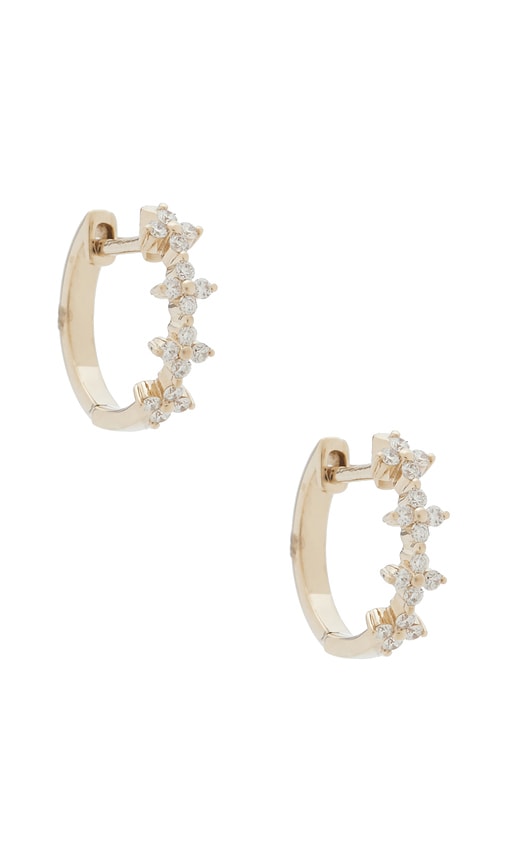 EF COLLECTION Diamond Fleur Huggie Earring
