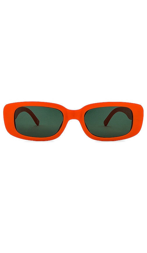 AIRE Ceres Rectangle Sunglasses in Neon Orange & Green Mono