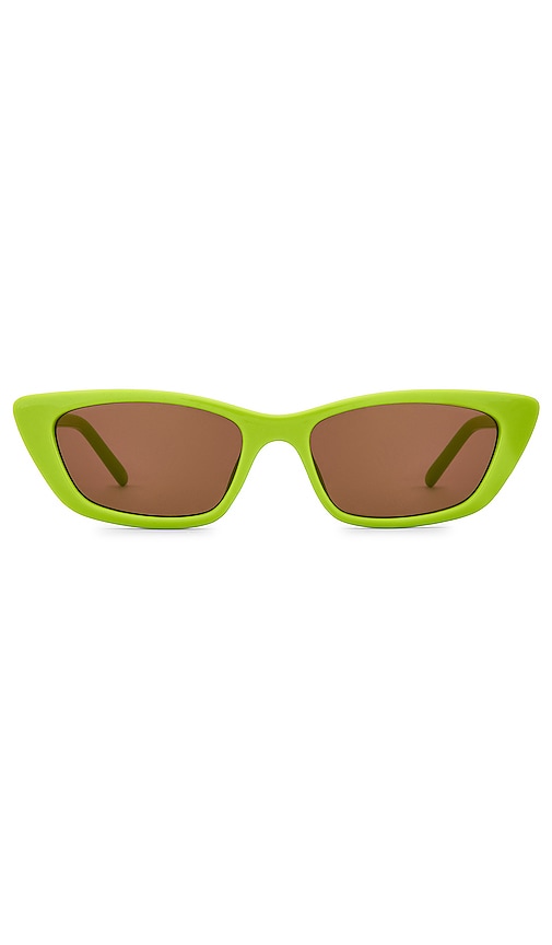 Aire Titania 51mm Cat Eye Sunglasses In Lime Green & Tan Tint