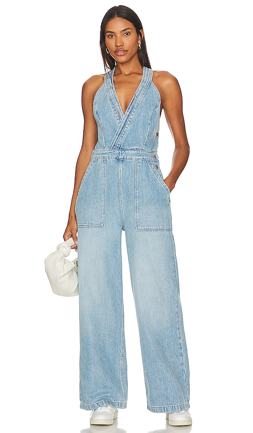 PAIGE Leenah Halter Jumpsuit in Montreux