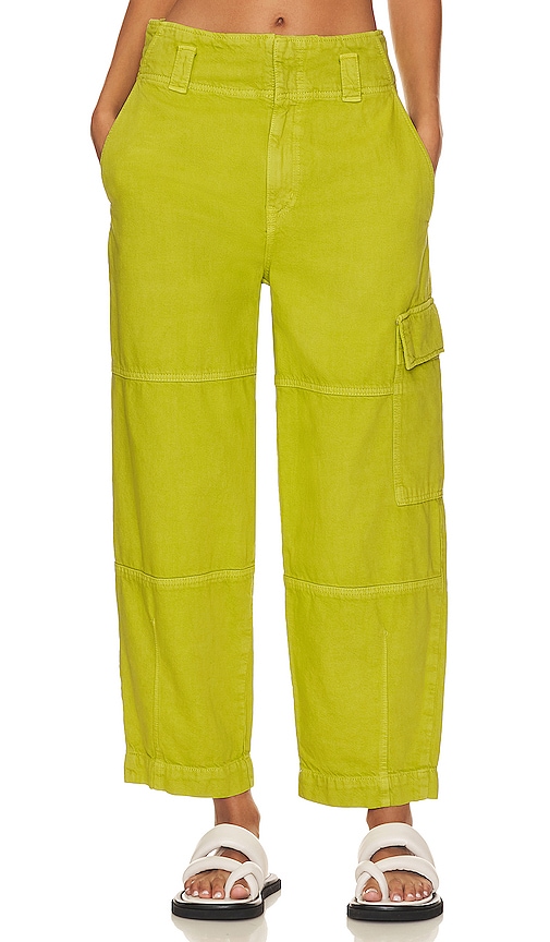 ETICA Juni Relaxed Cargo in Dark Citron