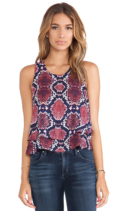 Eight Sixty Monte Python Print Double Tank in Red, Purple & Royal