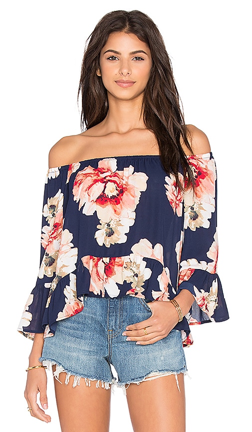 Eight Sixty Off The Shoulder Top in Navy & Multi | REVOLVE