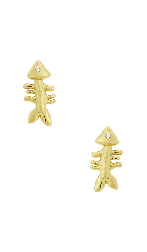 Eliou Sardine And Fishbone Earrings In Gold