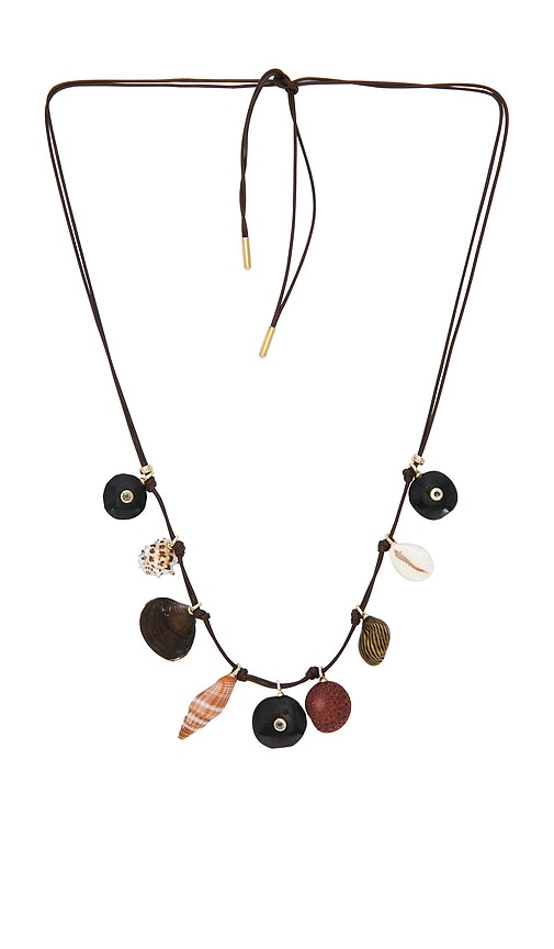Eliou Moku Wrap Necklace in Brown.