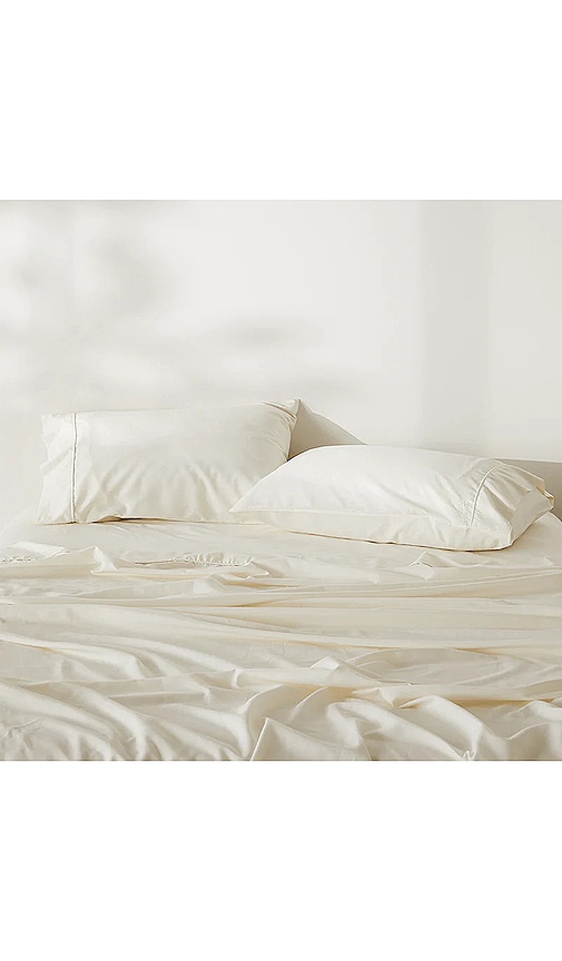  Ettitude Queen Linen+ Sheet Set In Cream. 