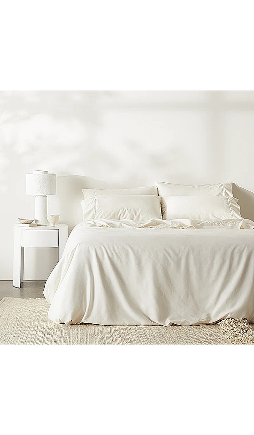 Shop Ettitude Full/queen Linen+ Duvet Cover In White