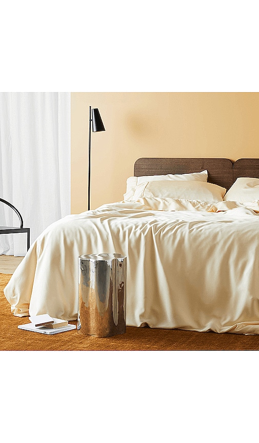  Ettitude Bettbezug Sateen Solid Duvet Cover In Yellow. 