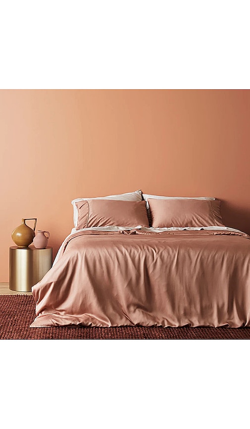 Shop Ettitude Full/queen Sateen Solid Duvet Cover In Almond