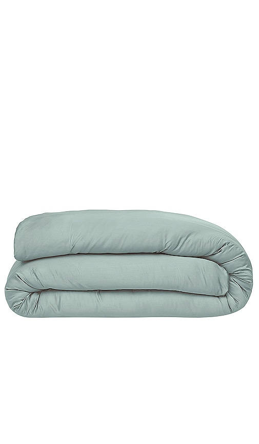 Ettitude Twin Sateen Solid Duvet Cover In Sage