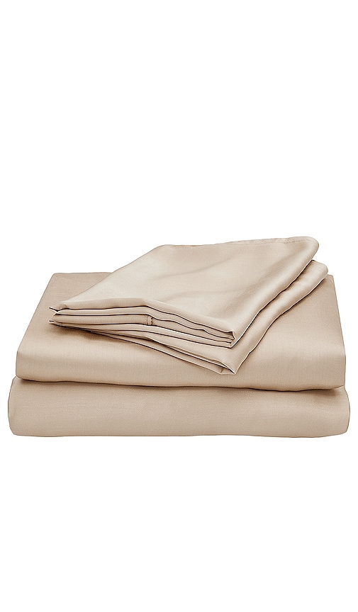 Ettitude Twin Xl Sateen Solid Sheet Set – 沙色 In Sand