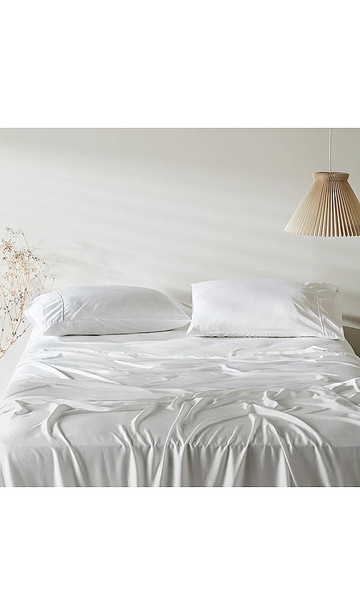 Shop Ettitude King Signature Sateen Pillowcase Set In White