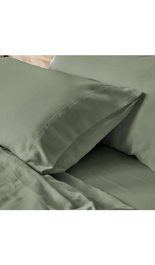 Ettitude Standard Cleanbamboo Sateen+ Pillowcase Set In Green