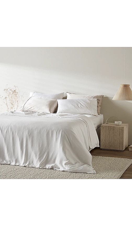 Shop Ettitude Full/queen Signature Sateen Duvet Cover In Cloud