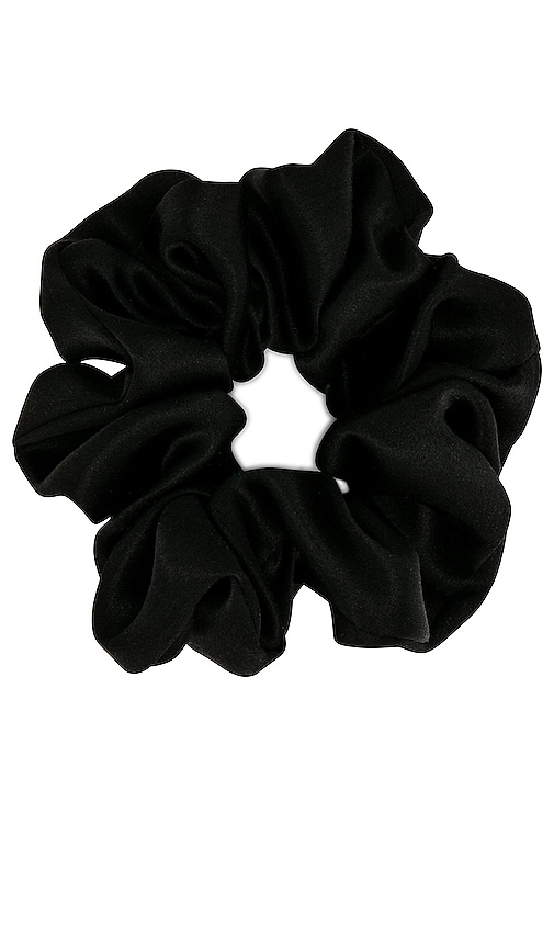 Emi Jay Silk Scrunchie in Black.