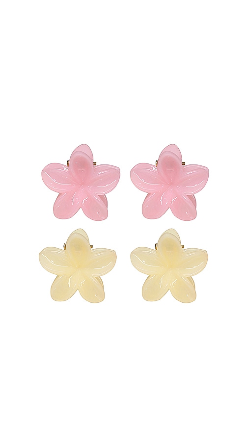 Shop Emi Jay Baby Super Bloom Clip Set In Jelly Peach & Jelly Lemon