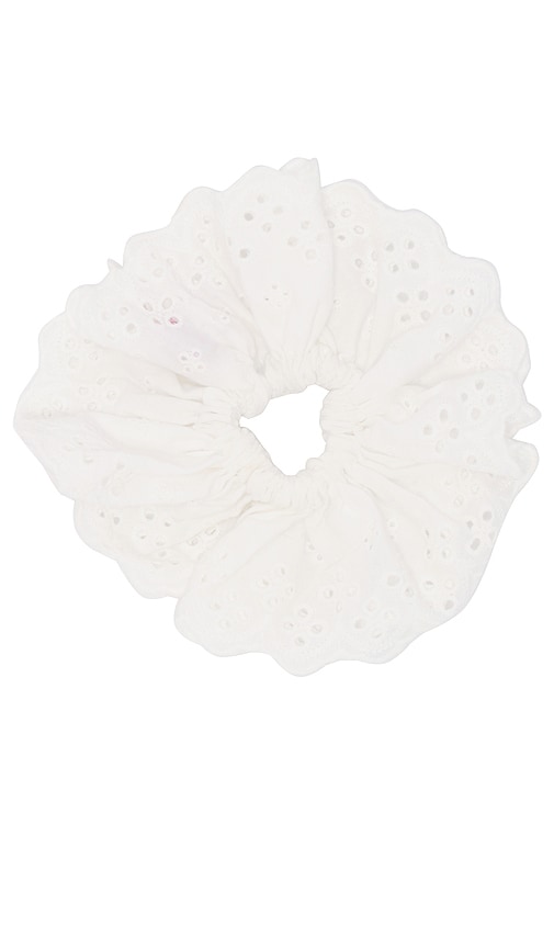 Shop Emi Jay Eyelet Scrunchie Set In White