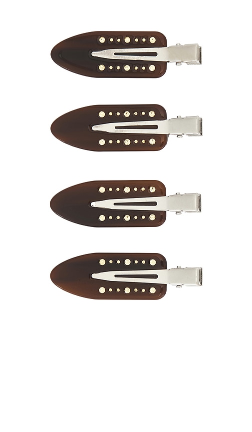 Emi Jay Popstar Clips Set In Brown