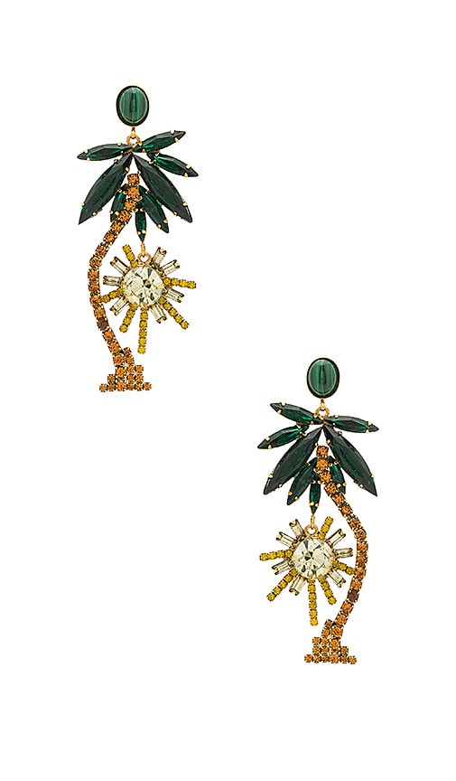 Elizabeth Cole Palm Tree Earrings in Tropical