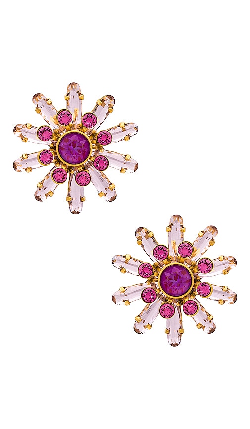 Elizabeth Cole Clover Earrings In Pink