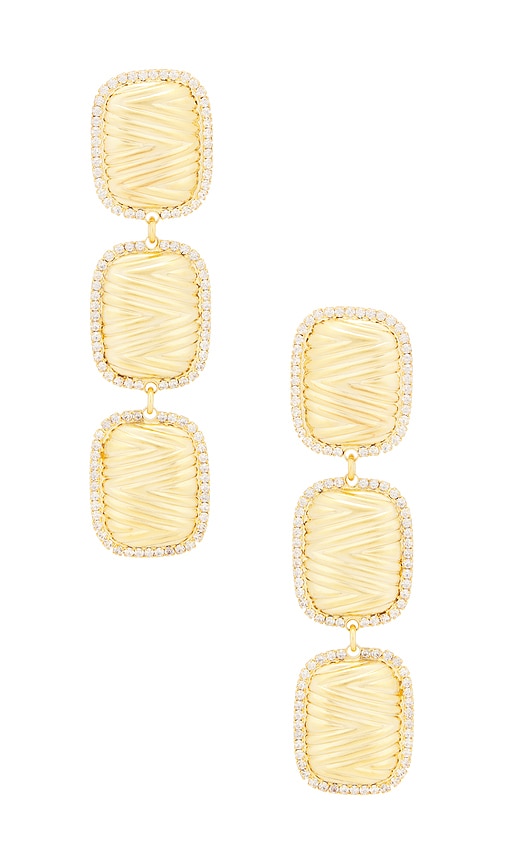 Shop Elizabeth Cole Citrine Earrings In É‡‘è‰²