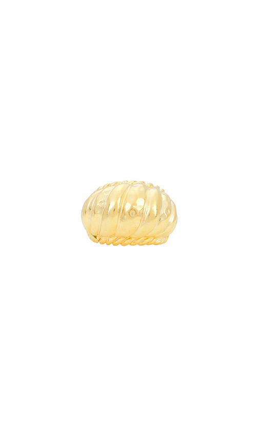 Shop Elizabeth Cole Basil Ring In Metallic Gold