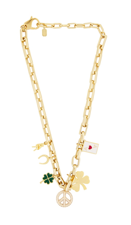 Elizabeth Cole Lucky You Necklace In Gold