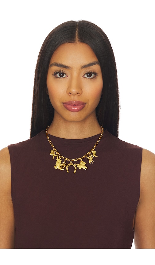  Elizabeth Cole Halskette Mit Anhänger Dakota In Metallic Gold. 