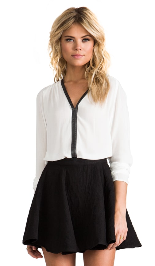 Stella Faux Leather Detail Blouse