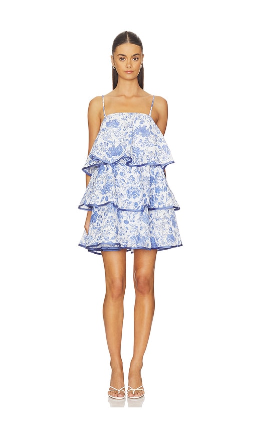 ELLIATT Elin Strapless Frilled Mini Dress in Royal. - size L (also in XS, S, M, XL)
