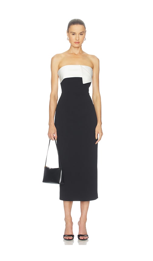 Elysia Satin Contrast Midi Dress
