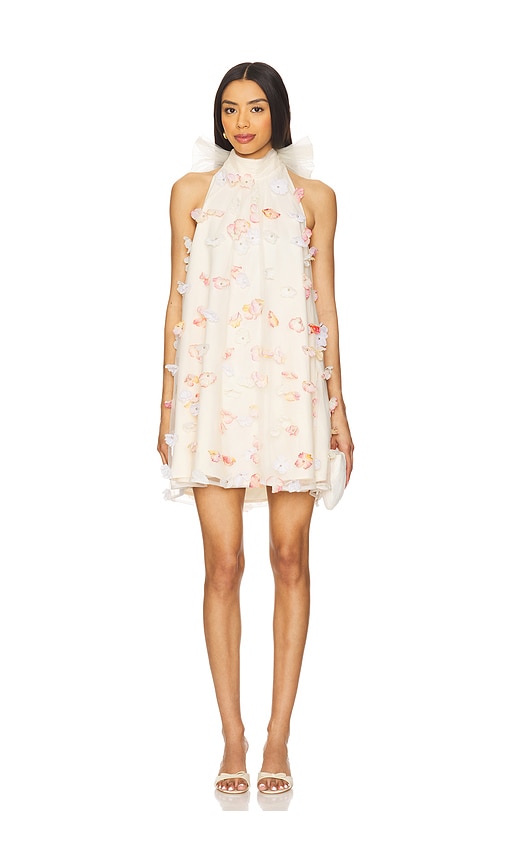 Livia Trapeze Mini Dress in Cream. - size XS (also in L, M, S, XL, XXS)