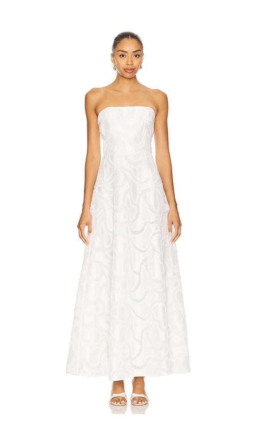 Beaded Maxi Dress in White. - size XS (also in L, M, S, XL)