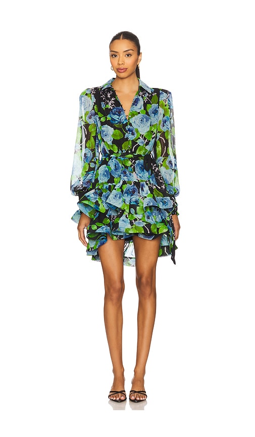 Elliatt Briony Long Sleeves Mini Dress In Green