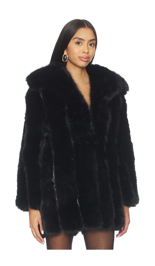 Elliatt Lux Faux Fur Jacket In Black
