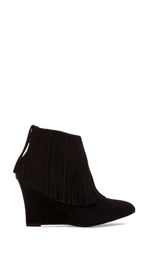 fringe wedge boots