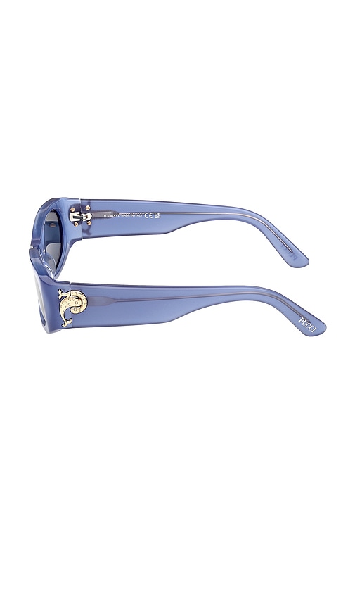  Emilio Pucci Oval Sunglasses In Blue. 